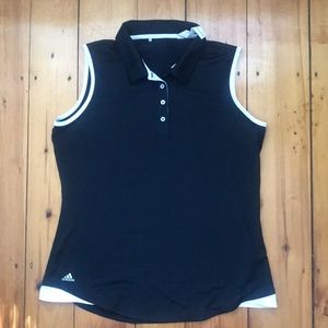 Adidas Women's Sleeveless Golf Polo Button V Neck
